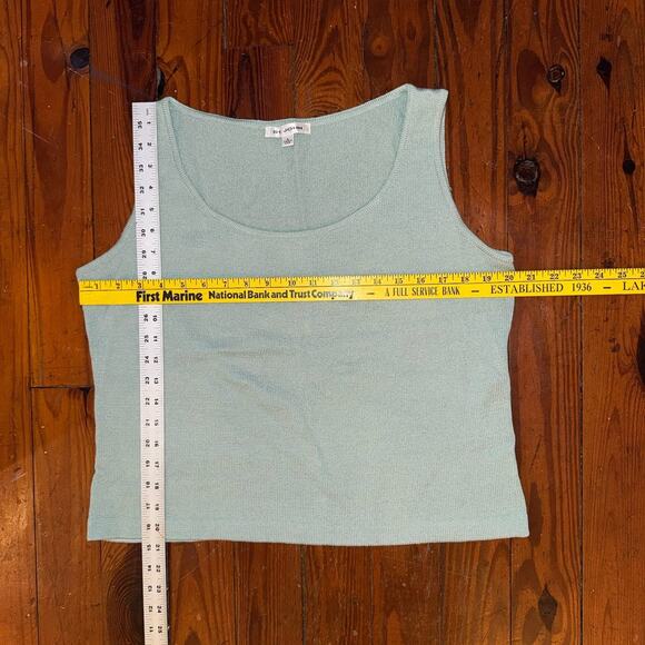 St John Sport Vintage Pastel Green Full Zip Cardigan & Tank Set Chic Preppy Sz L - Picture 14 of 16